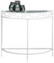 Monarch Specialties Inc. Glass Top Accent Table with White Base-0