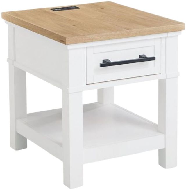 Signature Design by Ashley® Ashbryn Natural End Table with White Base-0