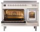 Ilve® Nostalgie II Noblesse 48'' Anique White Pro Style Induction Range with Chrome Trim-3