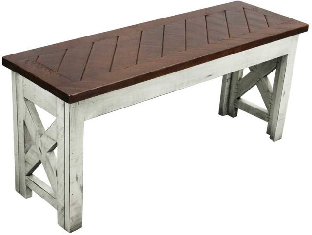 American Heartland Manufacturing Rustic Two Tone Crossboard Bench-0