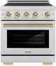 ZLINE Autograph Edition Paramount 30" Satin Stainless Steel Pro Style Induction Range with Champagne Bronze Accents-0