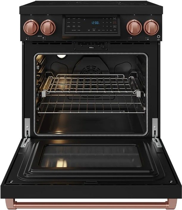Thor Kitchen® Gordon Ramsay Collection 30" Black Pro Style Induction Range with Tilt Panel Touch Control and Rose Gold Trim-1