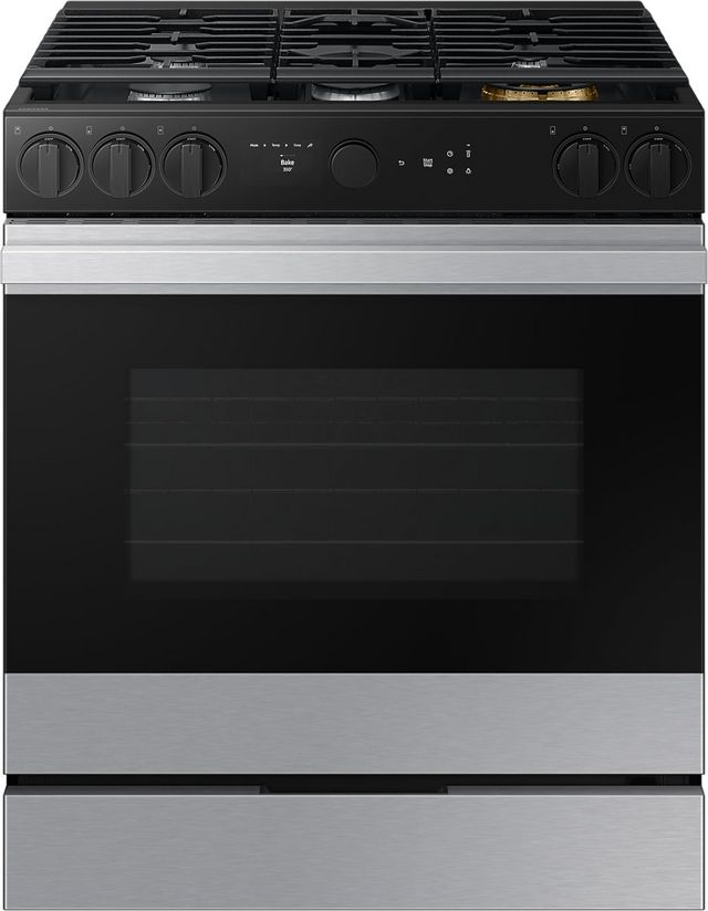 Cuisinière au gaz encastrée de 30 po Samsung® Bespoke de 6,0 pi³ - Acier inoxydable résistant aux traces de doigts