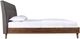 Mazin Furniture Fletcher Gray/Faux Walnut Queen Upholstered Platform Bed-2