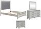 Liberty Furniture Reflections 4-Piece Gray/Pearl White/Rhinestone Queen Upholstered Bedroom Set-0
