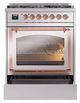 Ilve® Nostalgie II Noblesse 30" Stainless Steel Pro Style Dual Fuel Range with Copper Trim-3