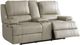 Bassett® Furniture Club Level Parsons Flax Leather Power Reclining Loveseat with Console-2
