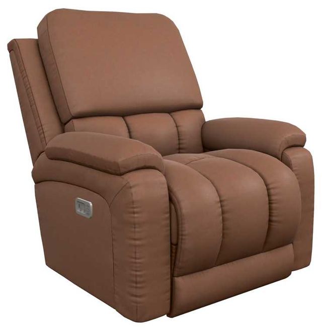La-Z-Boy® Greyson Caramel Leather Power Wall Recliner with Headrest and Lumbar-0