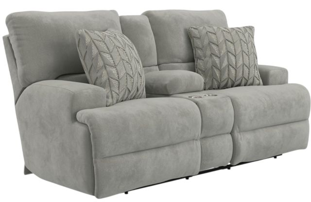 American Wholesale Furniture Renaldo Stone Power Reclining Loveseat with Console-0