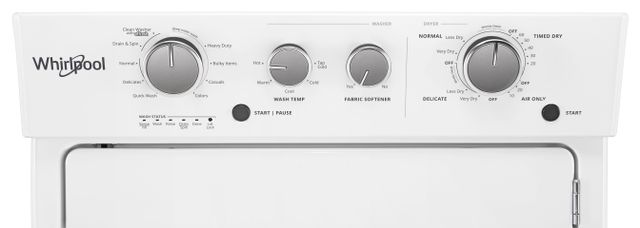 Whirlpool® 3.5 Cu. Ft. Washer, 5.9 Cu. Ft. Dryer White Electric Long Vent Stacked Laundry-6