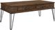 Mazin Furniture Shaffner Rustic Oak Coffee Table with Black Hairpin Legs -2