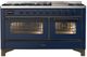 Ilve® Majestic III 60" Midnight Blue Pro Style Dual Fuel Liquid Propane Range with Triple Glass Door and Burnished Trim-0