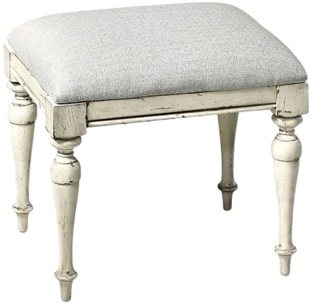 Steve Silver Co. Highland Park Cathedral White Vanity Stool-0