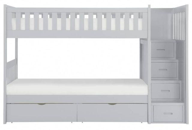 Homelegance® Orion Gray Twin over Twin Youth Step Bunk Storage Bed-0
