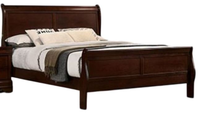 Furniture of America® Louis Philippe Dark Cherry Full Sleigh Bed-0
