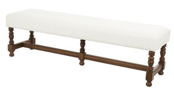 Deco Marche Cream Fabric Bench-2