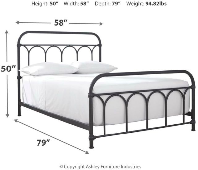 Signature Design by Ashley® Nashburg Black Youth Full Metal Rod Bed-2