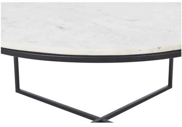 Renwil® Livia White Marble Top Coffee Table with Matte Black Base-3