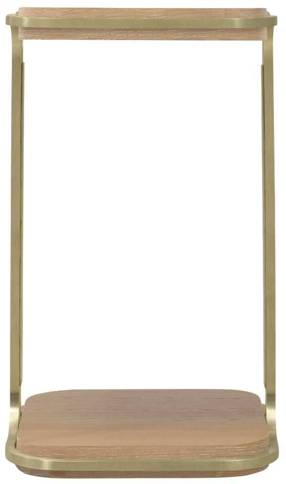 Hooker® Furniture Banyon Bay Desert Oak Accent Table with Brushed Brass Support-2