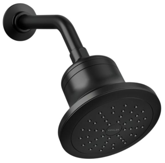 KOHLER® Cinq® Matte Black 1.75 GPM Round Single-Function Filtered Showerhead-0