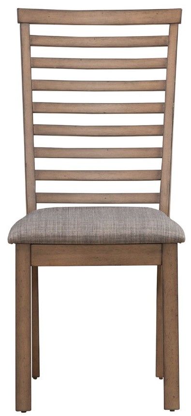 Liberty Furniture Brook Bay Gray/Sandstone Upholstered Ladder Back Side Chair-2