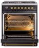 Ilve® Nostalgie II Series 30" Glossy Black Pro Style Dual Fuel Range-2