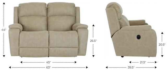 La-Z-Boy® Dorian Mineral Leather Manual Reclining Loveseat-2