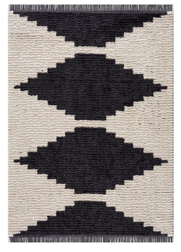 Olliix by Madison Park Amanda Black/Ivory Modern Area Rug-0