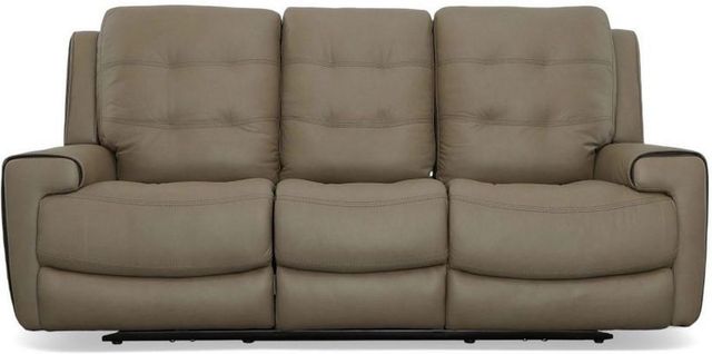 Flexsteel® Wicklow Beige Power Gliding Recliner With Power Headrest-4