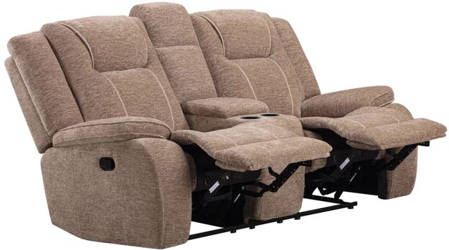 Parker House® Bruno Plush Tobacco Manual Reclining Console Loveseat-1