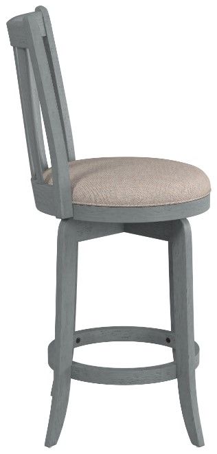 HH2 Home Savana Blue Wire Brush/Cream Swivel Counter Stool-2