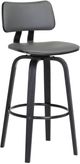 Armen Living Pico Black/Gray Swivel Bar Stool-0