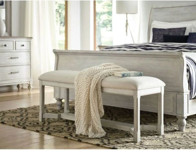 American Drew® Litchfield Clayton Driftwood Upholstered Bench-1