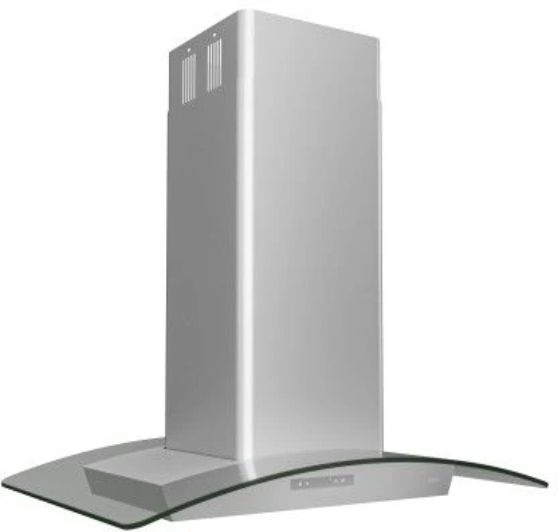 Zephyr Milano 36" Stainless Steel with Glass Canopy Island Range Hood SER# 6BQZ-0