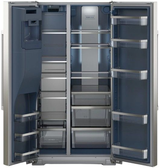 Maytag® 36" 20.9 Cu. Ft. Fingerprint Resistant Stainless Steel Counter Depth Side-by-Side Refrigerator with Arctic Blue Interior-1