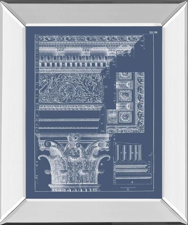 Classy Art Column & Cornice Blueprint II by Vision Studio Mirror Framed Wall Art-0