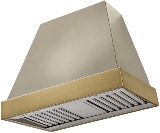AGA Euclid 36" Fawn Wall Mounted Range Hood  with Antique Brass Trim-0