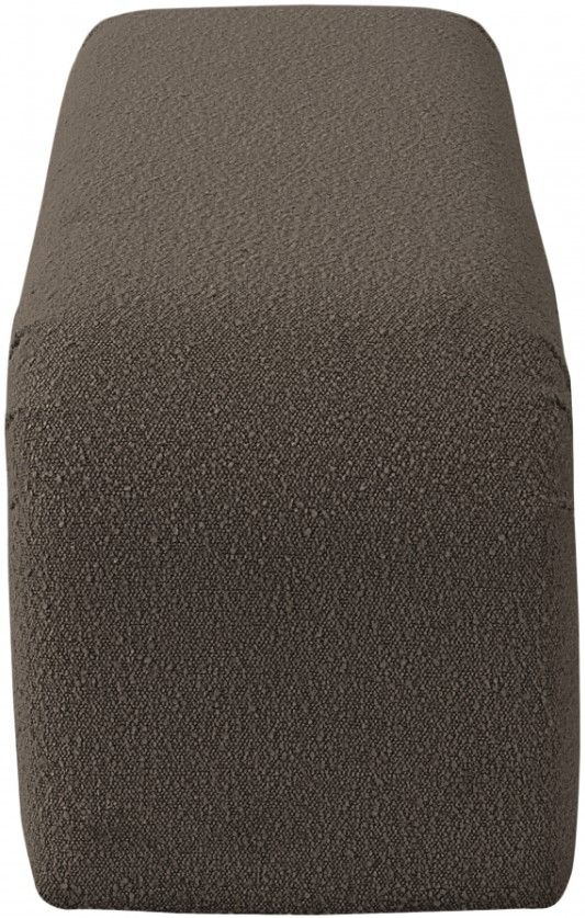 Meridian Furniture Niagara Brown 52" Boucle Fabric Bench-2