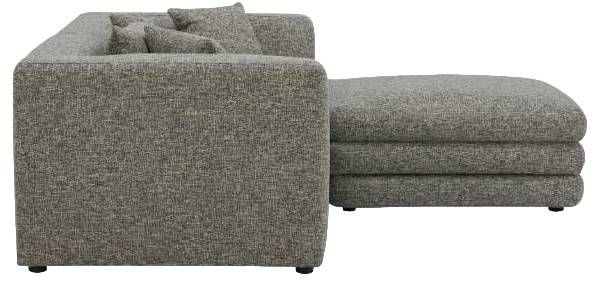 Moe's Home Collection Lowtide Nook 3-Piece Stone Tweed Modular Sectional and Ottoman-3