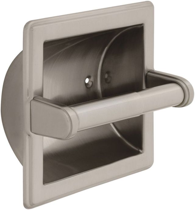 Delta Satin Nickel Brass Recessed Paper Holder with Brass Roller-0