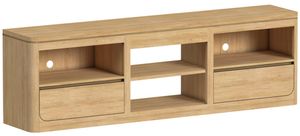 Elements International Rosalie Natural 82" TV Console without Fireplace Insert