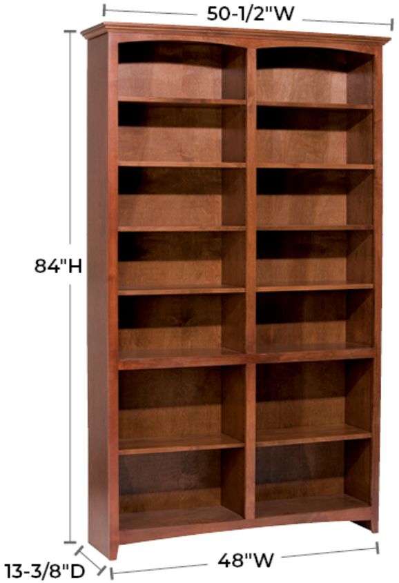 Whittier Wood® Furniture Customizable McKenzie 14-Shelf 48" Bookcase-1