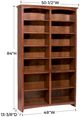 Whittier Wood® Furniture Customizable McKenzie 14-Shelf 48" Bookcase-1