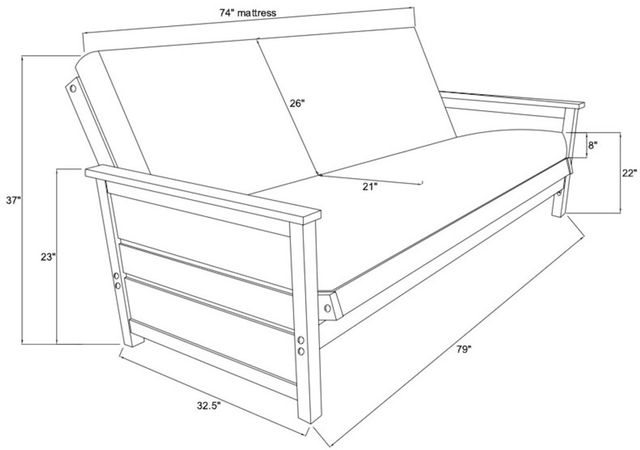Kodiak Furniture Lexington Weathered Gray Full Futon Frame with Storage-1