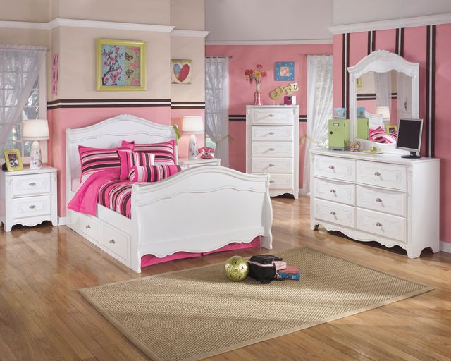 Signature Design by Ashley® Exquisite 3-Piece White Full Sleigh Youth  Headboard Set-3