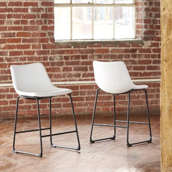 Signature Design by Ashley® Centiar White Counter Stool-4