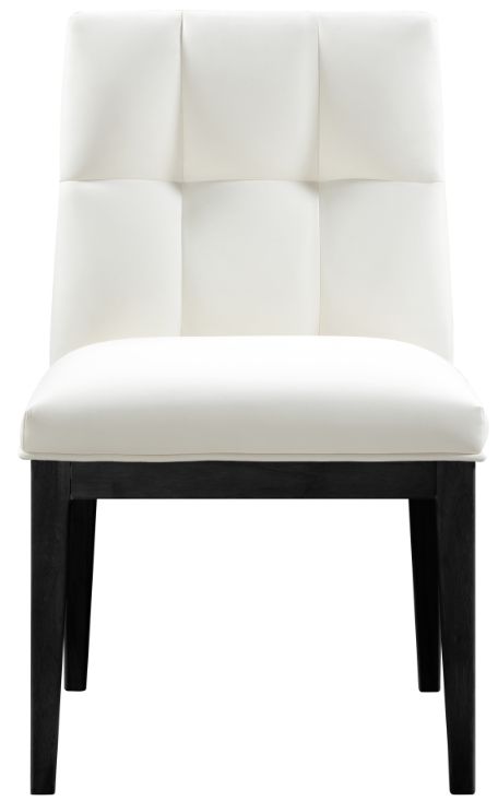 Meridian Furniture Adrian Cream/Black Leather Upholstered Dining Side Chair-1