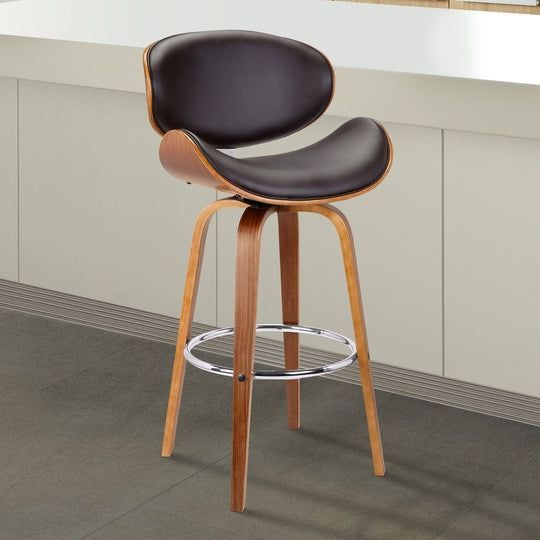 Armen Living Solvang Brown/Walnut Counter Stool-1