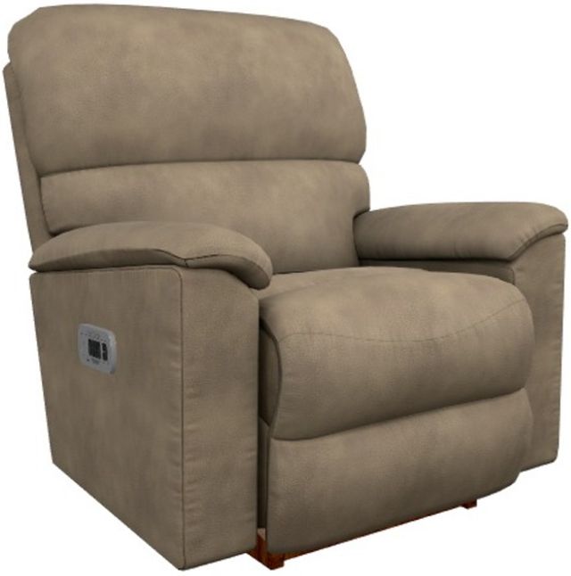 La-Z-Boy® Brooks Mushroom Power Rocking Recliner with Headrest and Lumbar-0