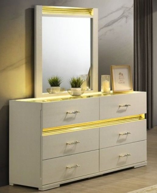 Furniture of America® Lucida Beige Dresser-1